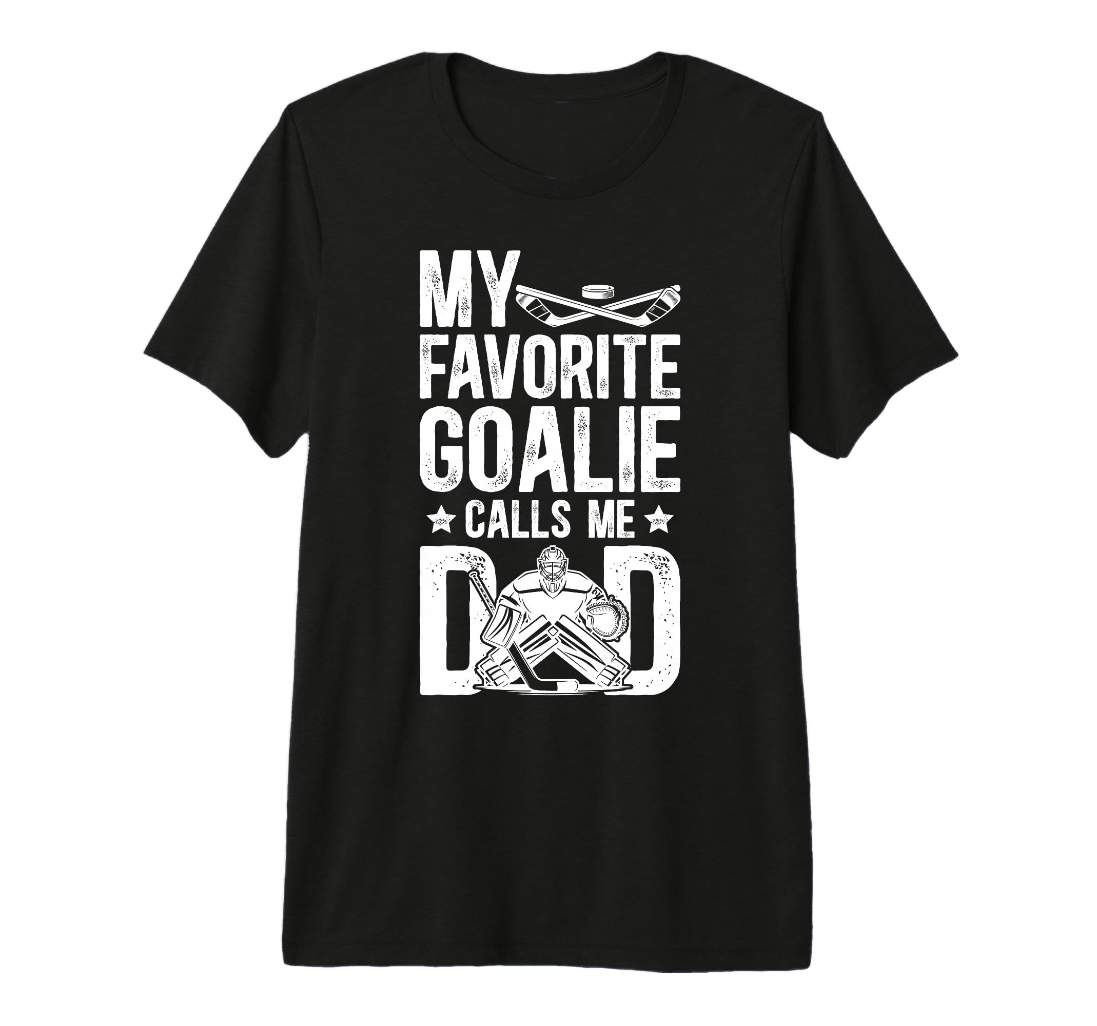 Mens Proud Ice Hockey Goalie Dad T-Shirt - Custom Art Print Men Women - T-Shirt, Sweatshirt, Hoodie