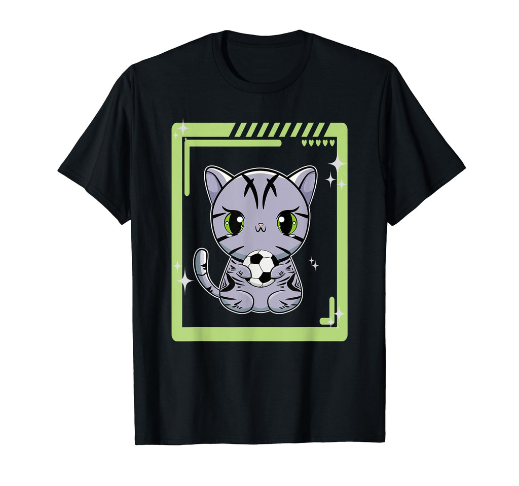 Anime American Shorthair Cat Soccer T-Shirt - Custom Art Print for Adults - T-Shirt, Sweatshirt, Hoodie