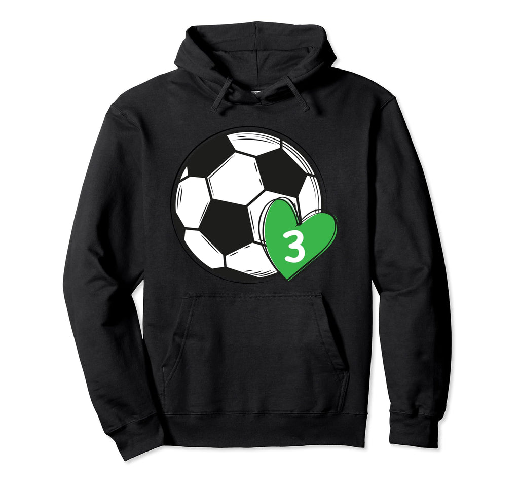 Funny Soccer Ball Number 3 Soccer Hoodie - Unique Graphic Men Women - T-Shirt, Sweatshirt, Hoodie