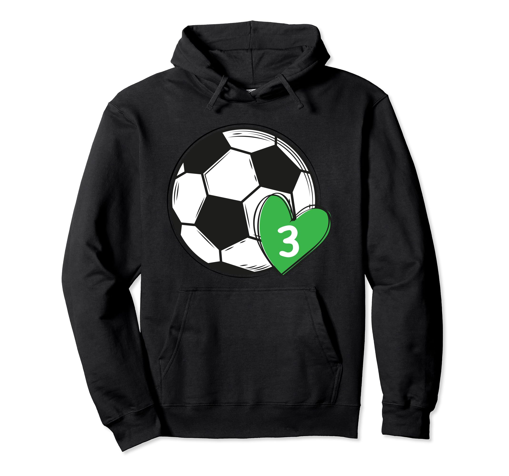 Funny Soccer Ball Number 3 Soccer Hoodie - Unique Graphic Men Women - T-Shirt, Sweatshirt, Hoodie