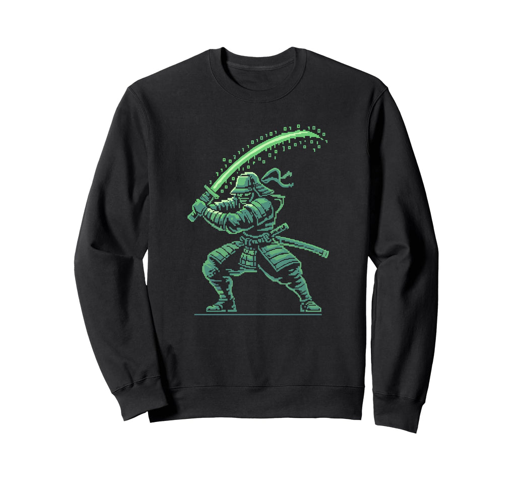 Pixel Samurai Warrior Arcade Gamer Sweatshirt - Graphic Print for Adults - T-Shirt, Sweatshirt, Hoodie