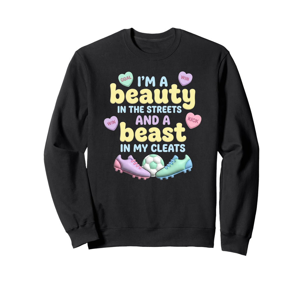 Im Beauty Beast My Cleats Sweatshirt - Fun Novelty Design for Adults - T-Shirt, Sweatshirt, Hoodie