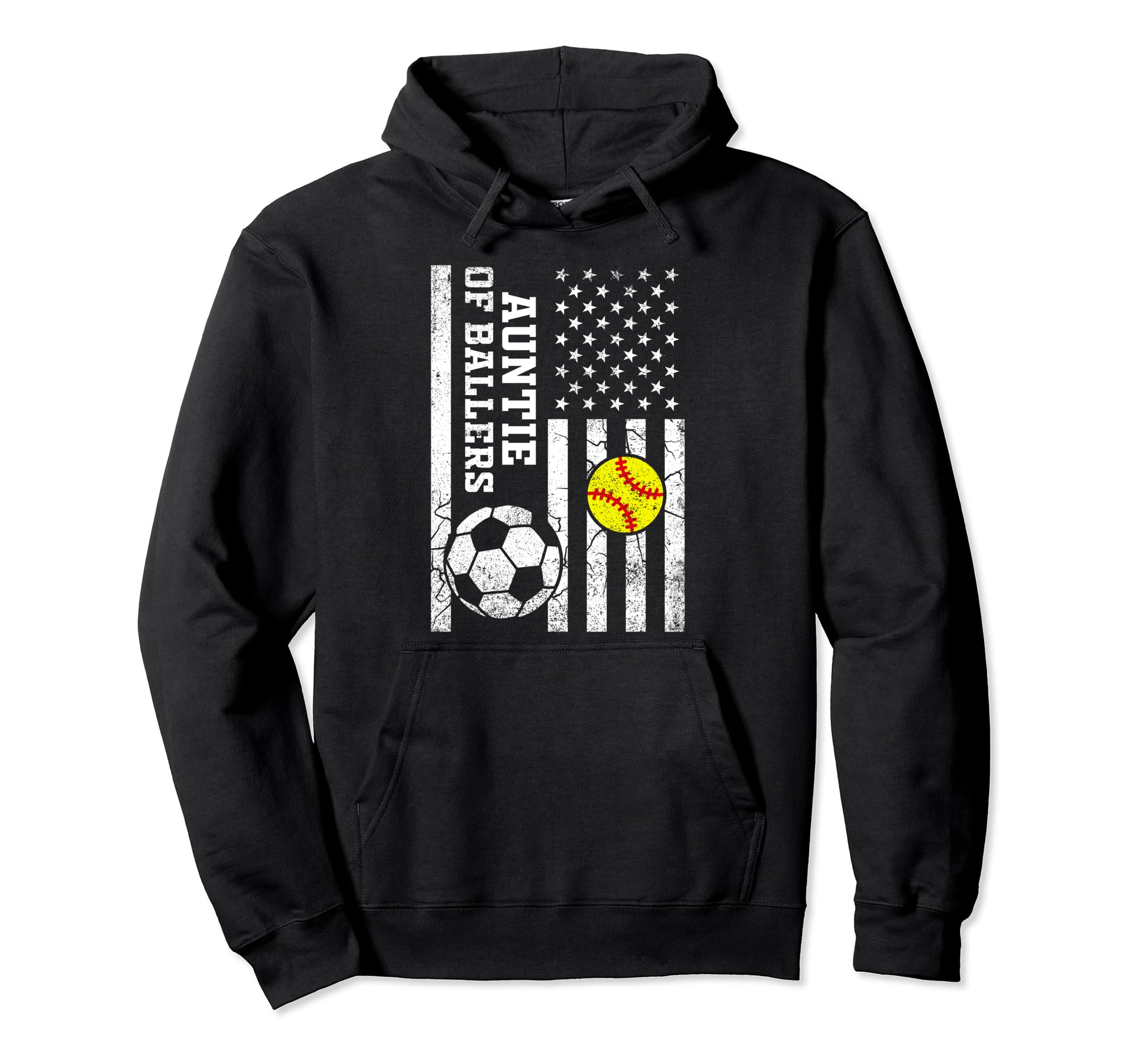 Auntie Ballers Baseball Soccer Hoodie - Minimalist Print for Adults - T-Shirt, Sweatshirt, Hoodie
