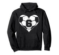 Soccer Number 6 Jersey Funny Soccer Hoodie - Fun Novelty Design for Adults - T-Shirt, Sweatshirt, Hoodie