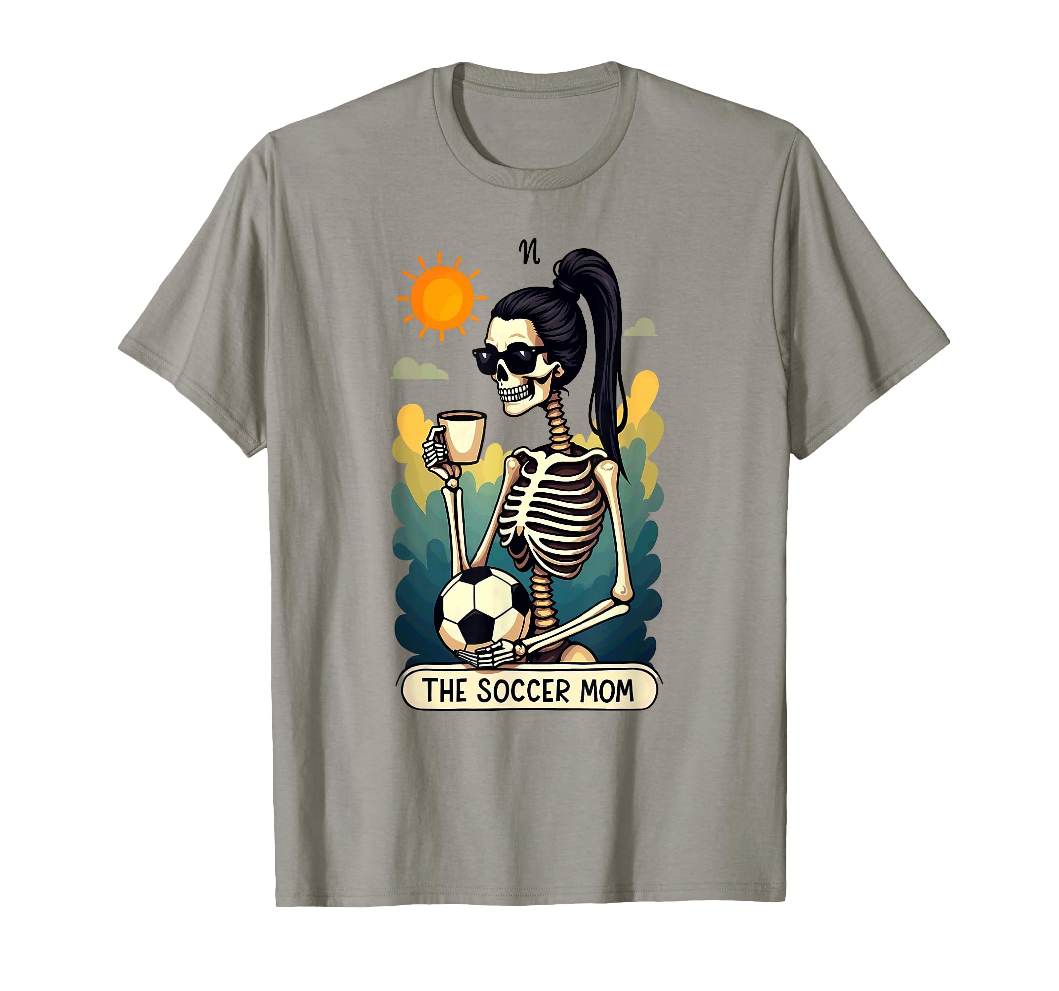 Gothic Tarot Card Skeleton Coffee T-Shirt - Fun Novelty Design for Adults - T-Shirt, Sweatshirt, Hoodie