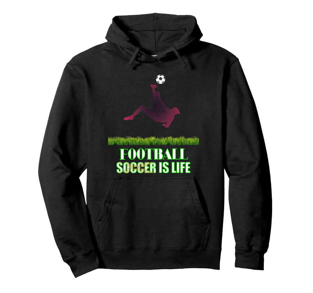 Soccer Is Life Bold Modern Hoodie - Graphic Print Unisex - T-Shirt, Sweatshirt, Hoodie