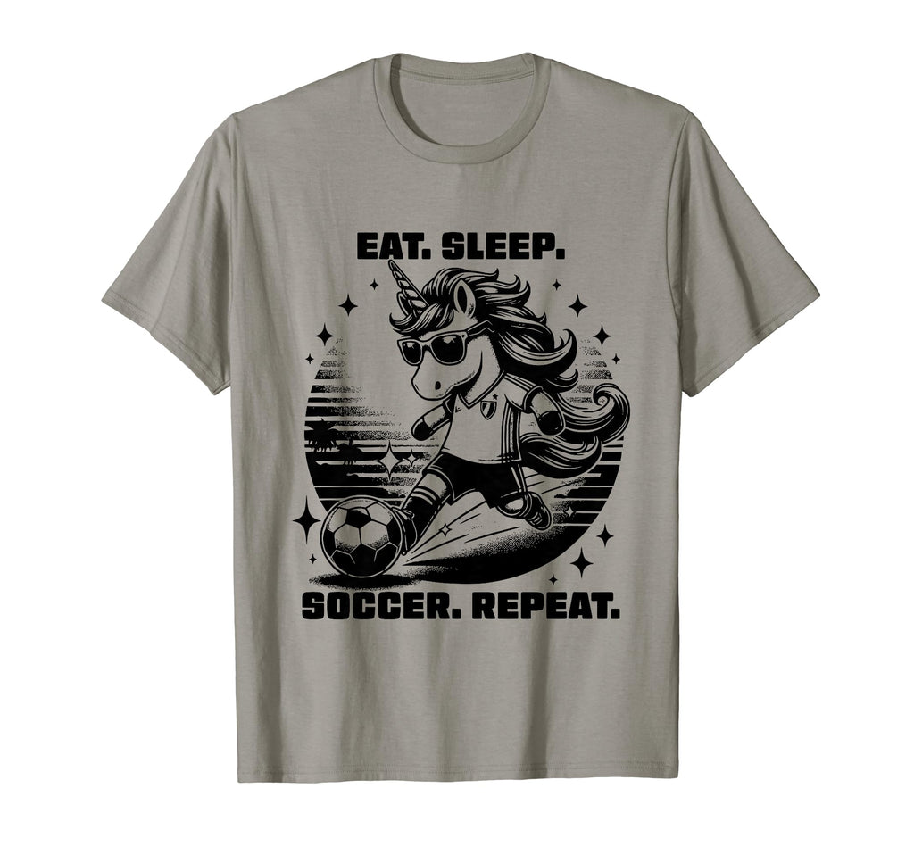 Eat Sleep Soccer Repeat Funny Soccer T-Shirt - Aesthetic Graphic Unisex - T-Shirt, Sweatshirt, Hoodie