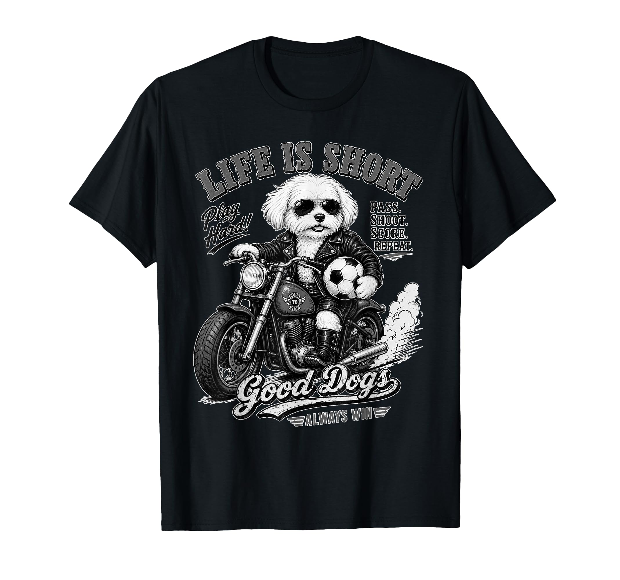 Maltese Motorbike Love Footbal Soccer Digor T-Shirt - Unique Graphic Unisex - T-Shirt, Sweatshirt, Hoodie