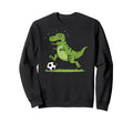 T Rex Dinosaur Playing Soccer Dino Sweatshirt - Aesthetic Graphic Unisex - T-Shirt, Sweatshirt, Hoodie