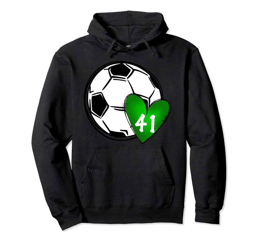 Womens Custom Soccer Mom Number 41 Hoodie - Custom Art Print for Adults - T-Shirt, Sweatshirt, Hoodie