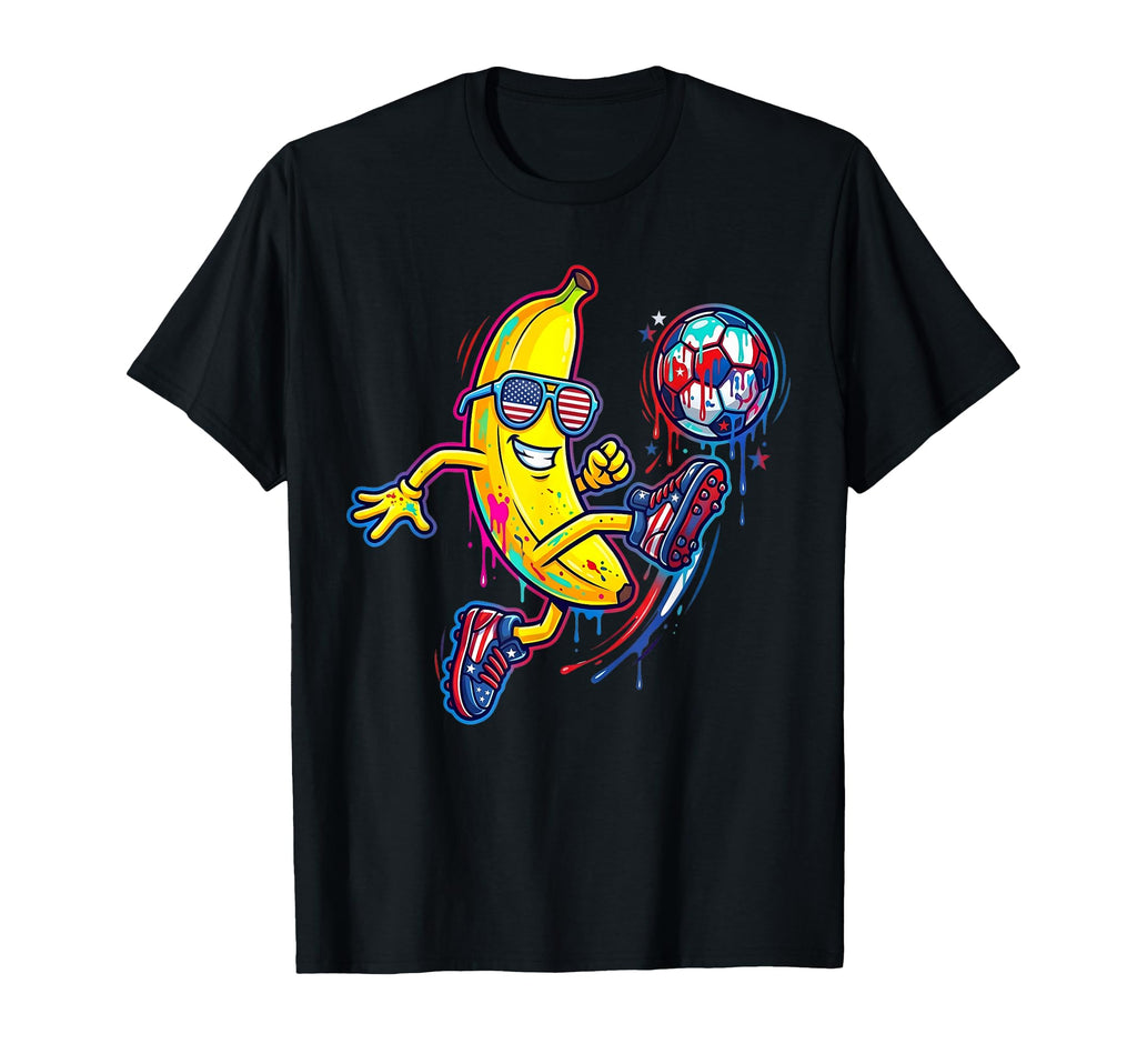 Banana Soccer Player Usa Patriotic T-Shirt - Unique Graphic for Adults - T-Shirt, Sweatshirt, Hoodie