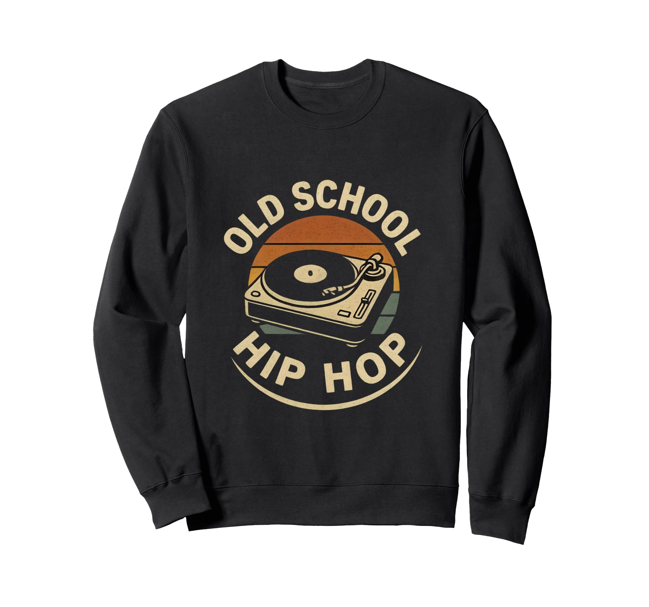 Old School Hip Hop Turntable Sunset Sweatshirt - Novelty Apparel Unisex - T-Shirt, Sweatshirt, Hoodie