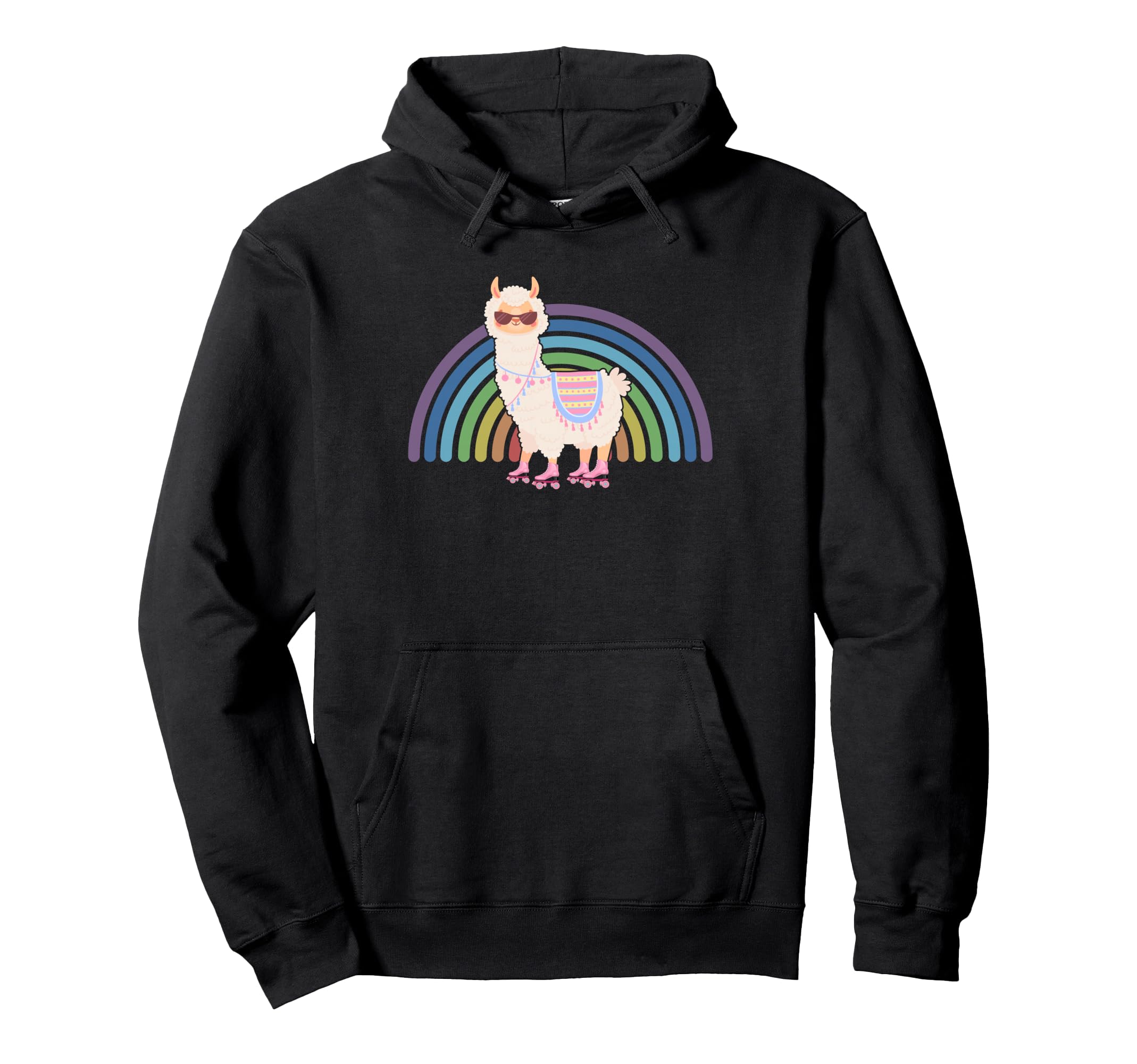 Llama Roller Skate Funny 70S 80S Skating Hoodie - Novelty Apparel Men Women - T-Shirt, Sweatshirt, Hoodie