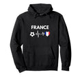 France Flag Heartbeat Soccer Hoodie - Custom Art Print Unisex - T-Shirt, Sweatshirt, Hoodie