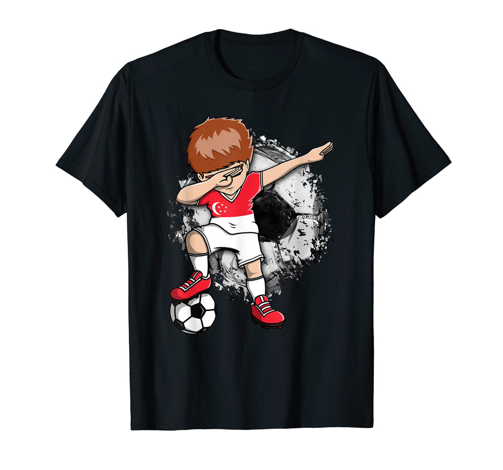 Dabbing Soccer Singapore Jersey T-Shirt - Trendy Graphic Men Women - T-Shirt, Sweatshirt, Hoodie
