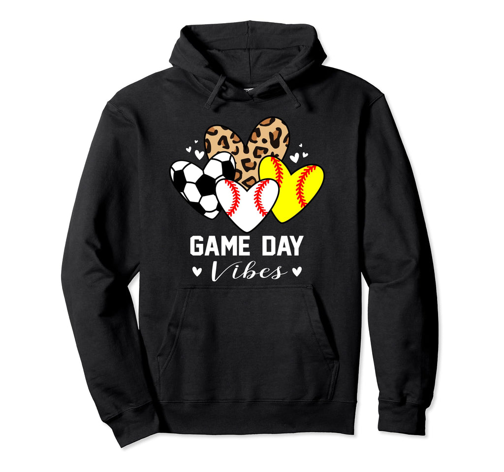 Game Day Vibes Funny Baseball Softball Hoodie - Minimalist Print Men Women - T-Shirt, Sweatshirt, Hoodie