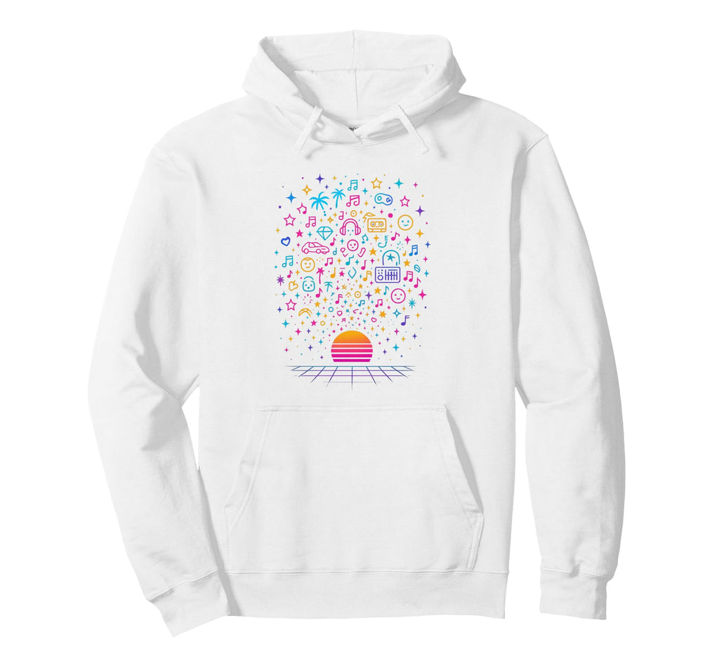 80S Synthwave Hoodie - Custom Art Print for Adults - T-Shirt, Sweatshirt, Hoodie