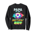 Papa Birthday Soccer Ball Colorful Sweatshirt - Custom Art Print Unisex - T-Shirt, Sweatshirt, Hoodie