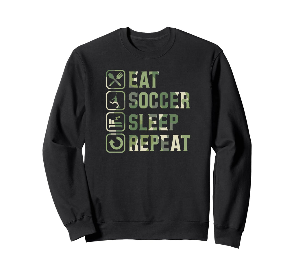 Eat Soccer Sleep Repeat Simple Sweatshirt - Trendy Graphic for Adults - T-Shirt, Sweatshirt, Hoodie