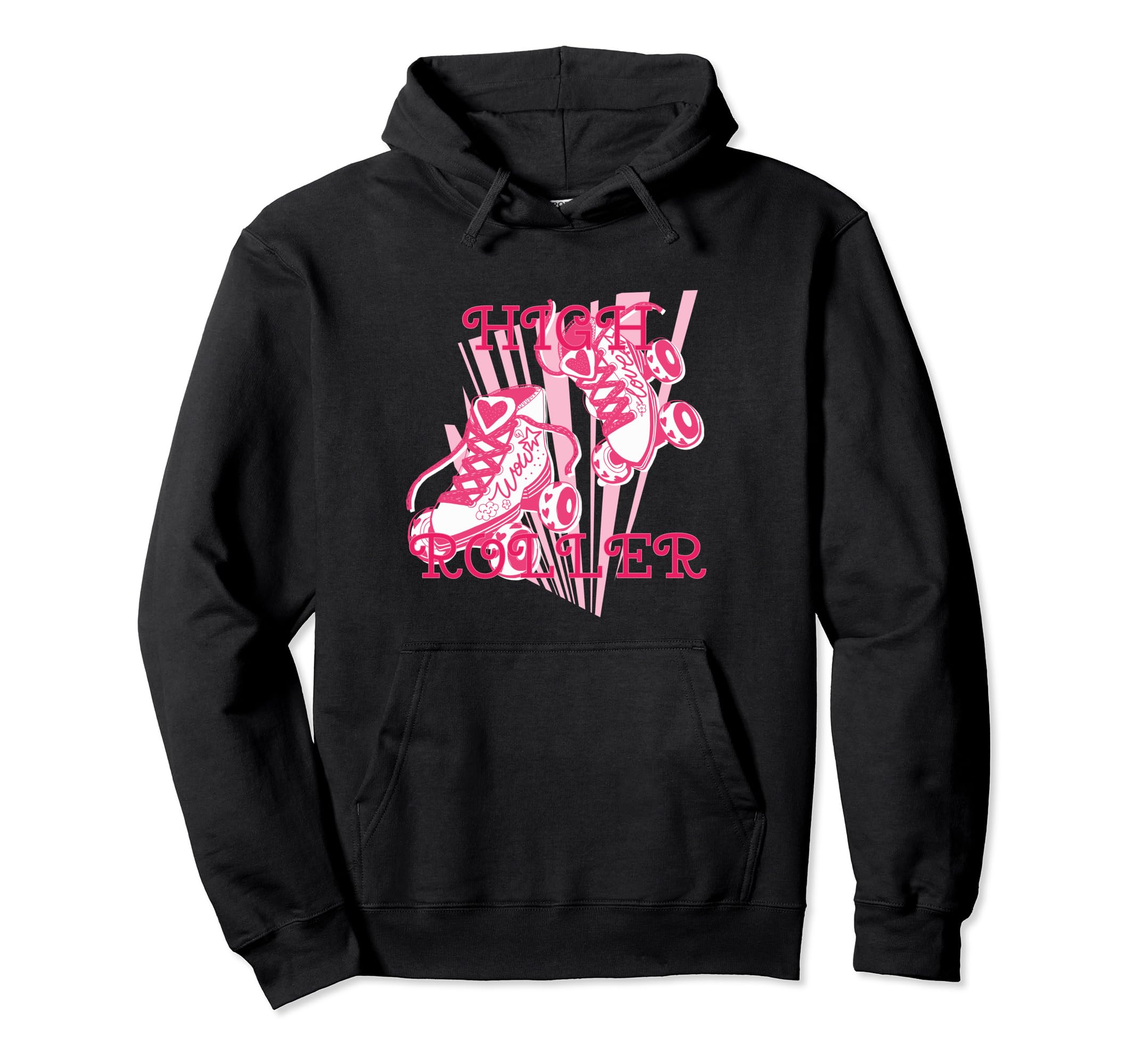 High Roller Skating Roller Derby Skates Hoodie - Fun Novelty Design Unisex - T-Shirt, Sweatshirt, Hoodie