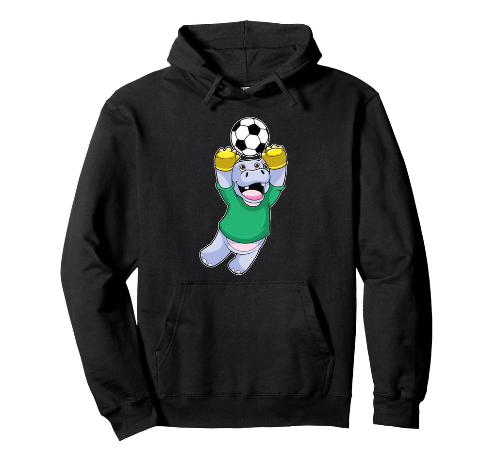 Hippo Goalkeeper Soccer Sports Hoodie - Minimalist Print Men Women - T-Shirt, Sweatshirt, Hoodie