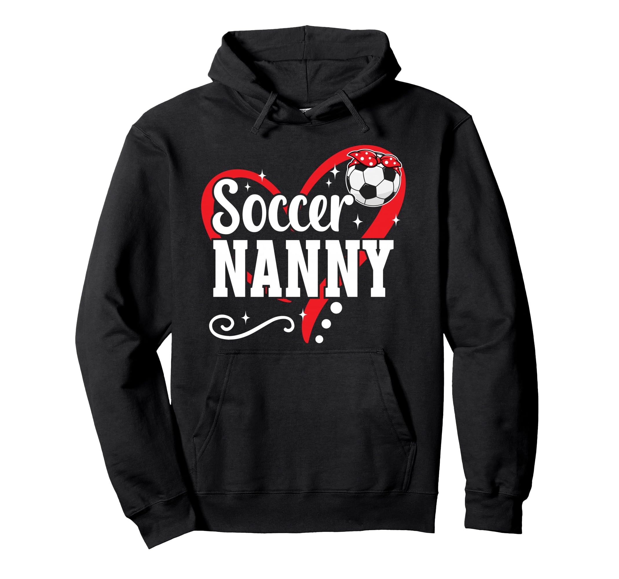 Soccer Nanny Heart Grandma Nanny Hoodie - Aesthetic Graphic Men Women - T-Shirt, Sweatshirt, Hoodie