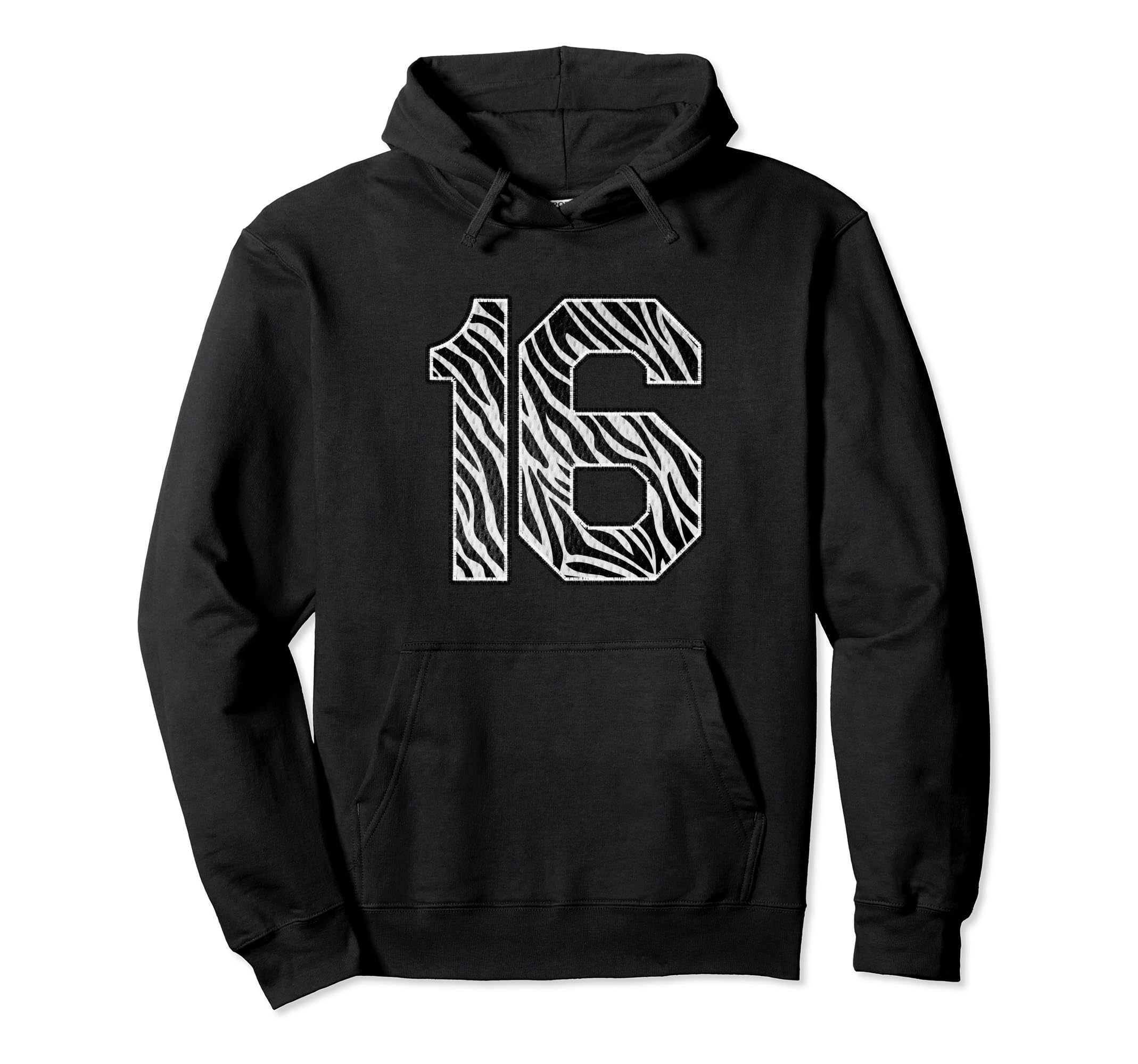 Number 16 Zebra Fanwear Sports Jersey Hoodie - Minimalist Print Unisex - T-Shirt, Sweatshirt, Hoodie