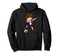 Dabbing Soccer Player French Flag Themed Hoodie - Trendy Graphic for Adults - T-Shirt, Sweatshirt, Hoodie