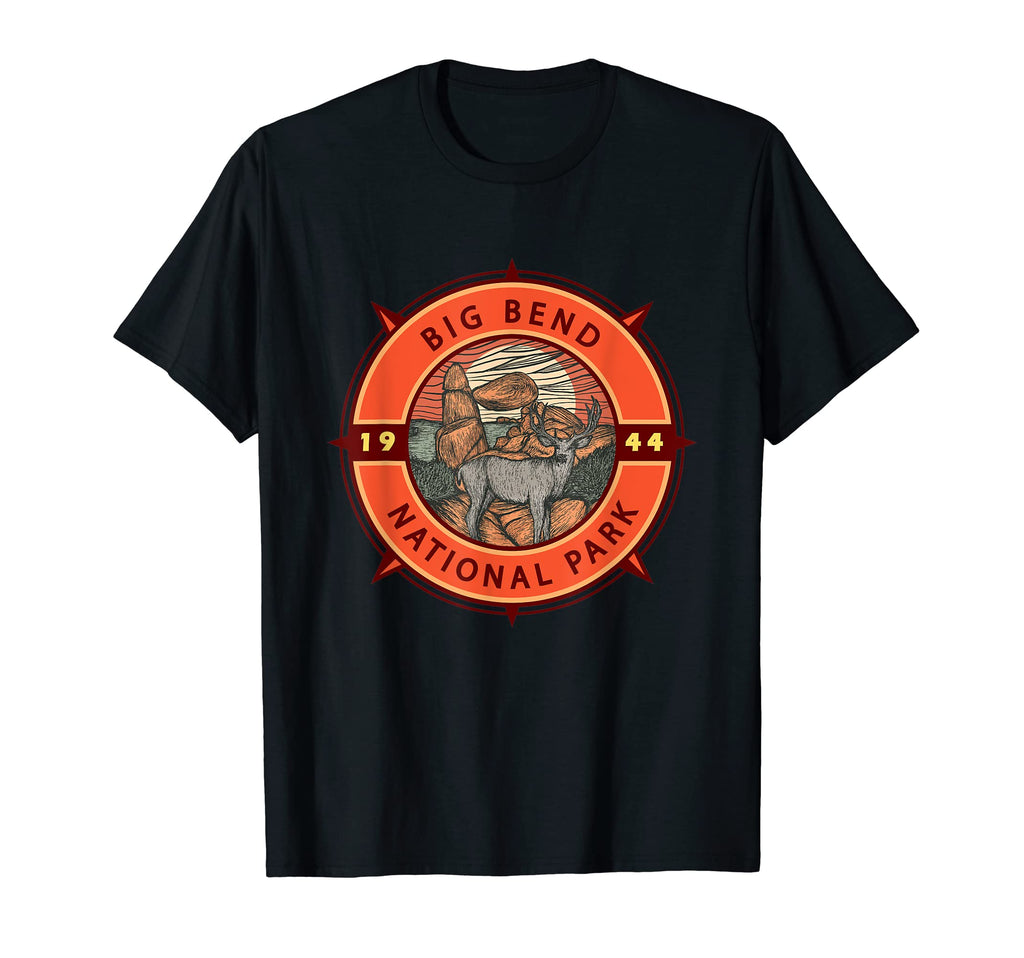 Big Bend National Park Elk Compass T-Shirt - Custom Art Print Men Women - T-Shirt, Sweatshirt, Hoodie