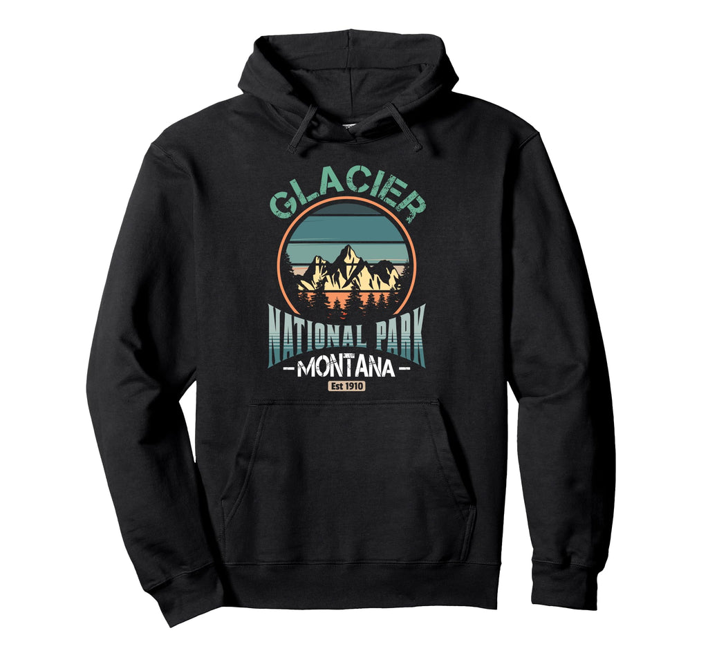 Glacier National Park Montana 1910 Hoodie - Fun Novelty Design for Adults - T-Shirt, Sweatshirt, Hoodie