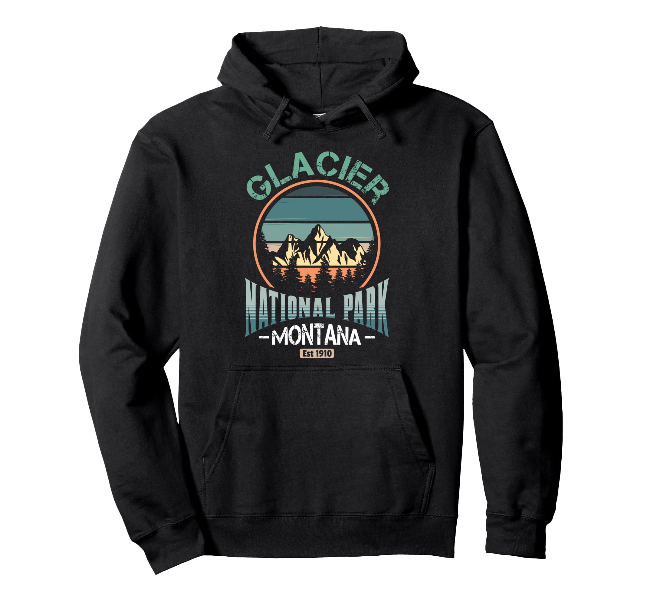 Glacier National Park Montana 1910 Hoodie - Fun Novelty Design for Adults - T-Shirt, Sweatshirt, Hoodie