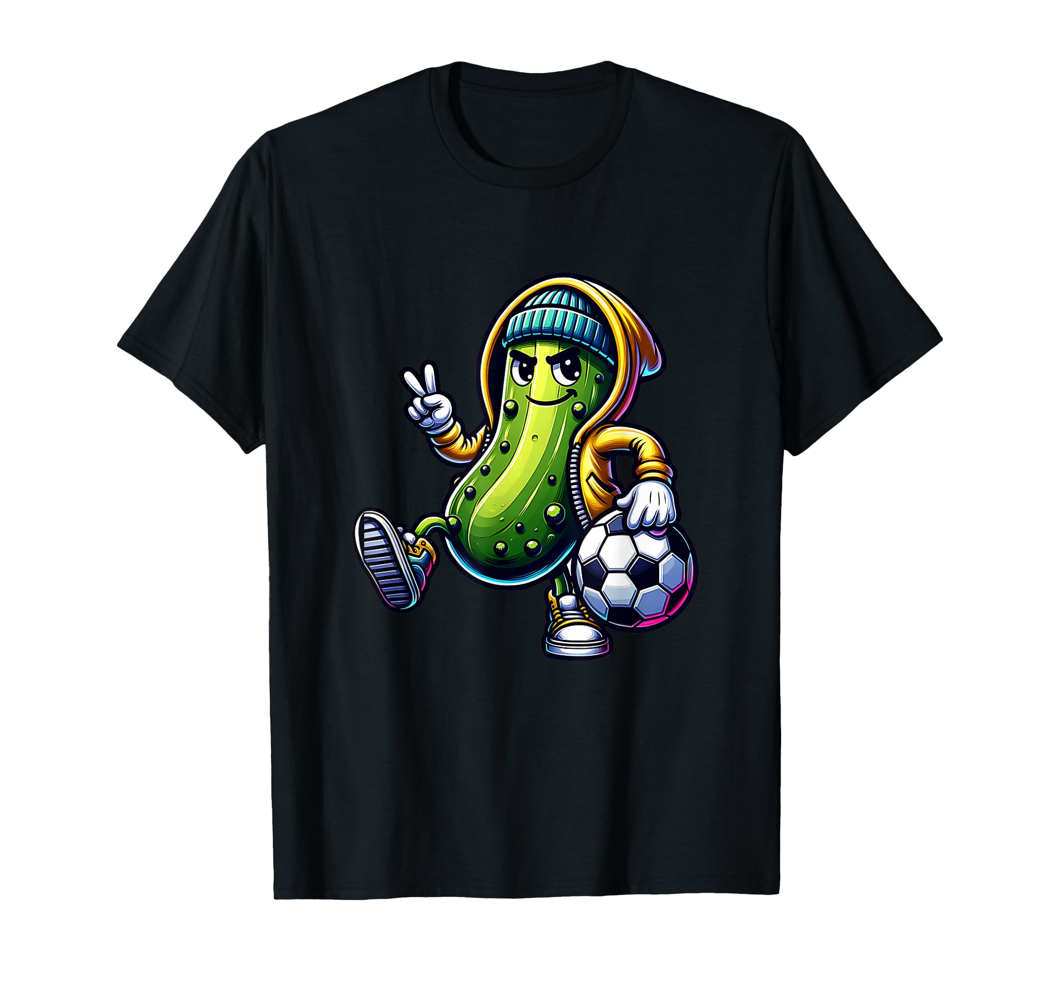 Urban Pickle Soccer Player Cartoon T-Shirt - Fun Novelty Design for Adults - T-Shirt, Sweatshirt, Hoodie