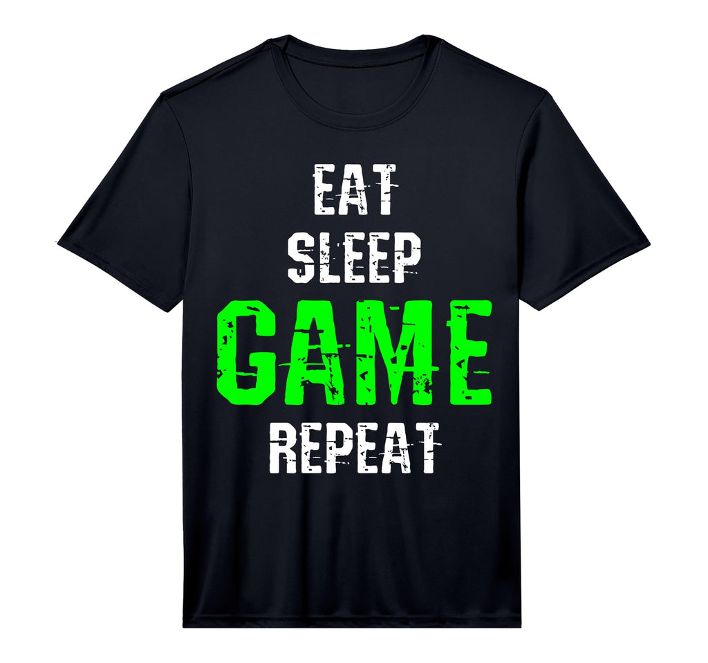 Eat Sleep Game Repeat Gamer Gift Funny T-Shirt - Custom Art Print Unisex - T-Shirt, Sweatshirt, Hoodie