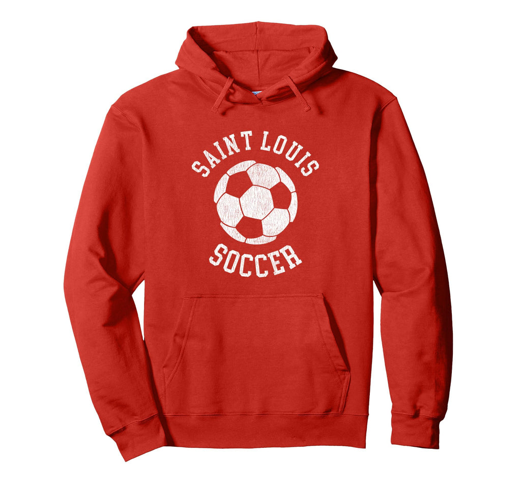 Saint Louis Soccer Distressed 90S Hoodie - Fun Novelty Design for Adults - T-Shirt, Sweatshirt, Hoodie