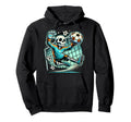Halloween Skeleton Goalie Soccer Hoodie - Unique Graphic Unisex - T-Shirt, Sweatshirt, Hoodie