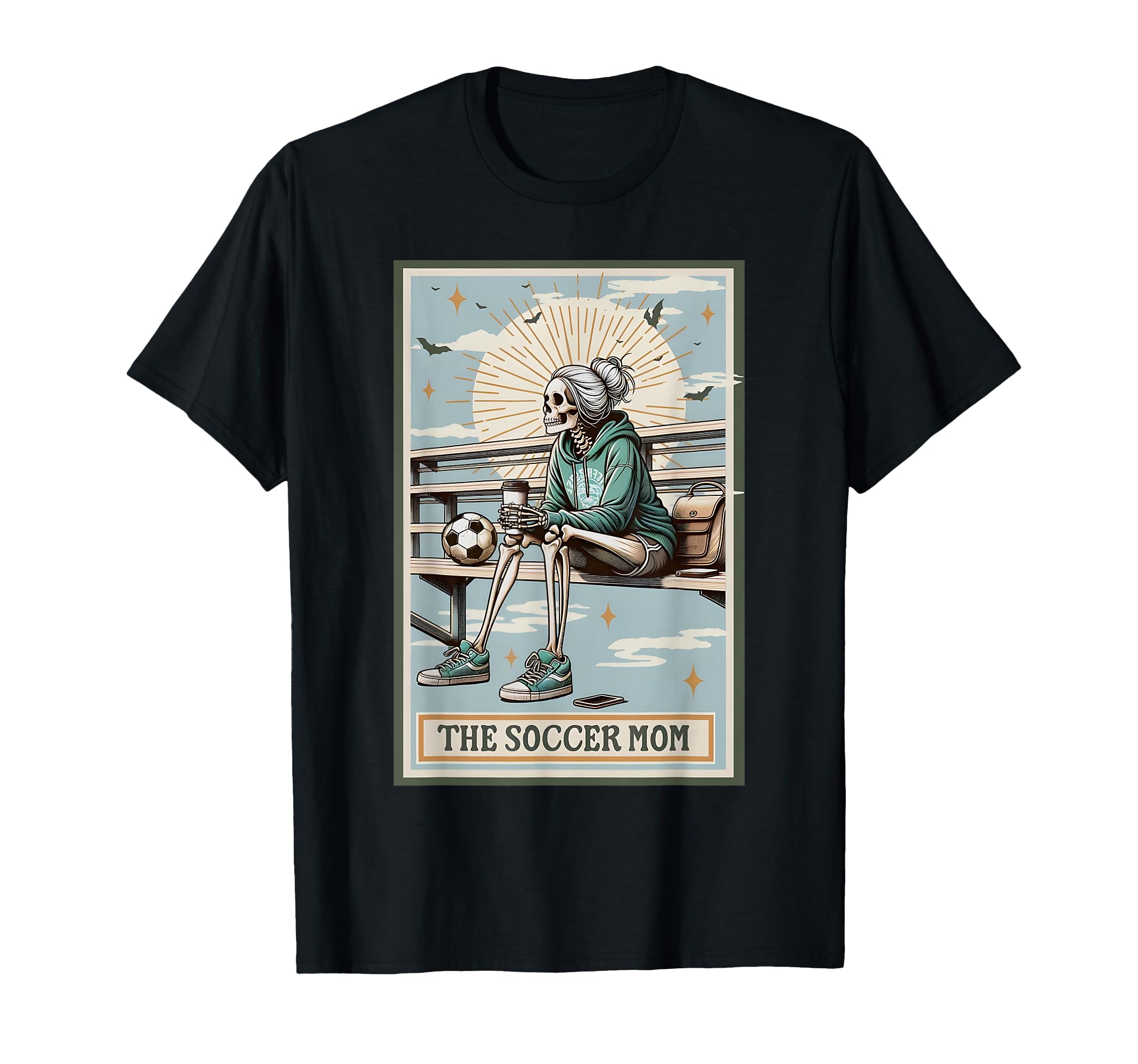 Soccer Mom Skeleton Tarot Card Soccer T-Shirt - Aesthetic Graphic Unisex - T-Shirt, Sweatshirt, Hoodie