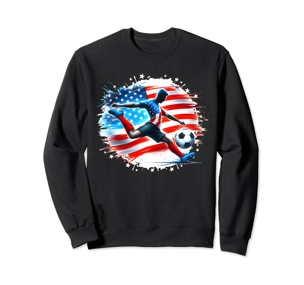 American Flag Soccer Soccer Sweatshirt - Minimalist Print for Adults - T-Shirt, Sweatshirt, Hoodie