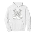 English Bulldog Soccer Player Line Hoodie - Fun Novelty Design Men Women - T-Shirt, Sweatshirt, Hoodie