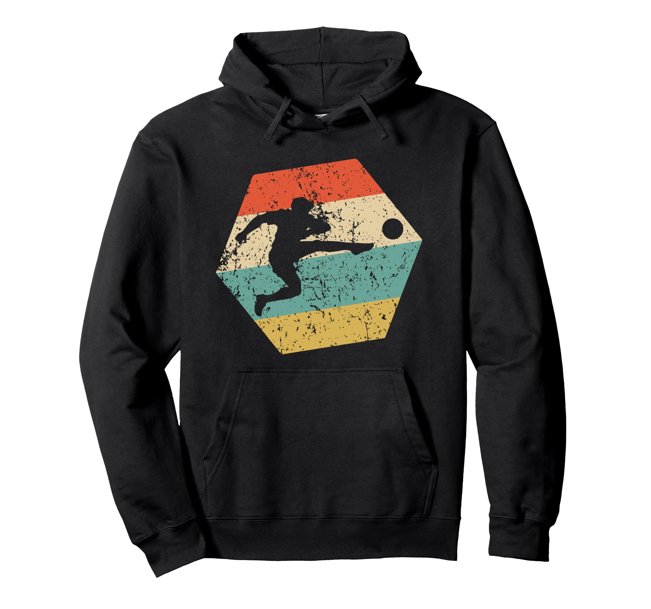 Soccer Distressed Hexagon Soccer Player Hoodie - Trendy Graphic Unisex - T-Shirt, Sweatshirt, Hoodie