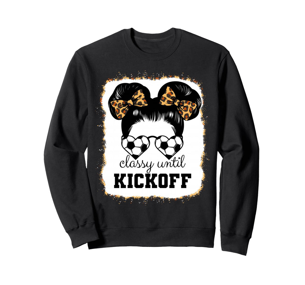 Classy Until Kickoff Bleached Leopard Sweatshirt - Minimalist Print Unisex - T-Shirt, Sweatshirt, Hoodie