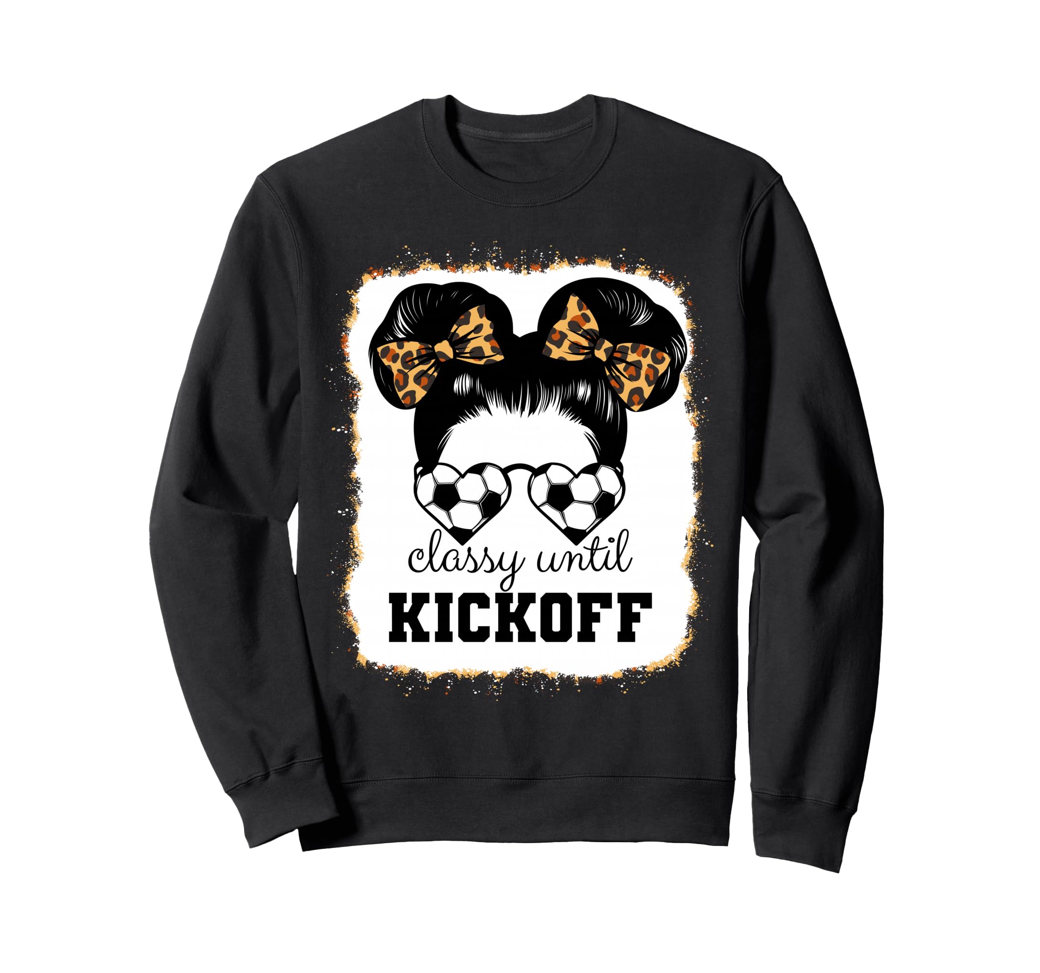 Classy Until Kickoff Bleached Leopard Sweatshirt - Minimalist Print Unisex - T-Shirt, Sweatshirt, Hoodie