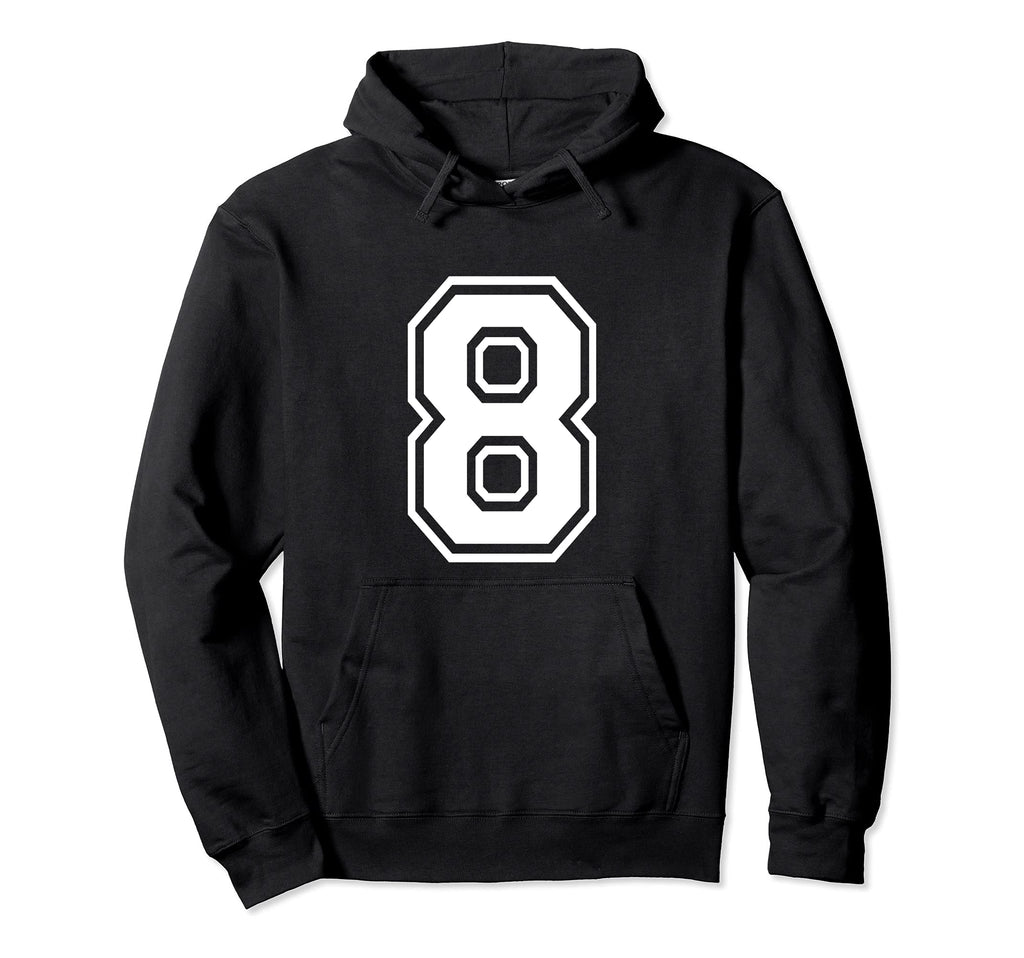 Number 8 Birthday Numbered Uniform Sports Hoodie - Novelty Apparel Unisex - T-Shirt, Sweatshirt, Hoodie