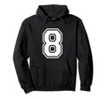 Number 8 Birthday Numbered Uniform Sports Hoodie - Novelty Apparel Unisex - T-Shirt, Sweatshirt, Hoodie