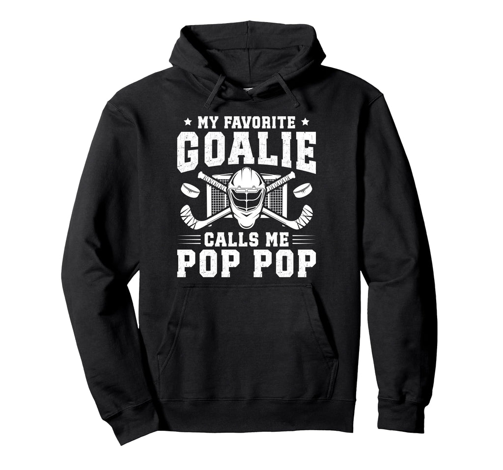 Proud Hockey Goalie Pop Pop Ice Hoodie - Minimalist Print for Adults - T-Shirt, Sweatshirt, Hoodie