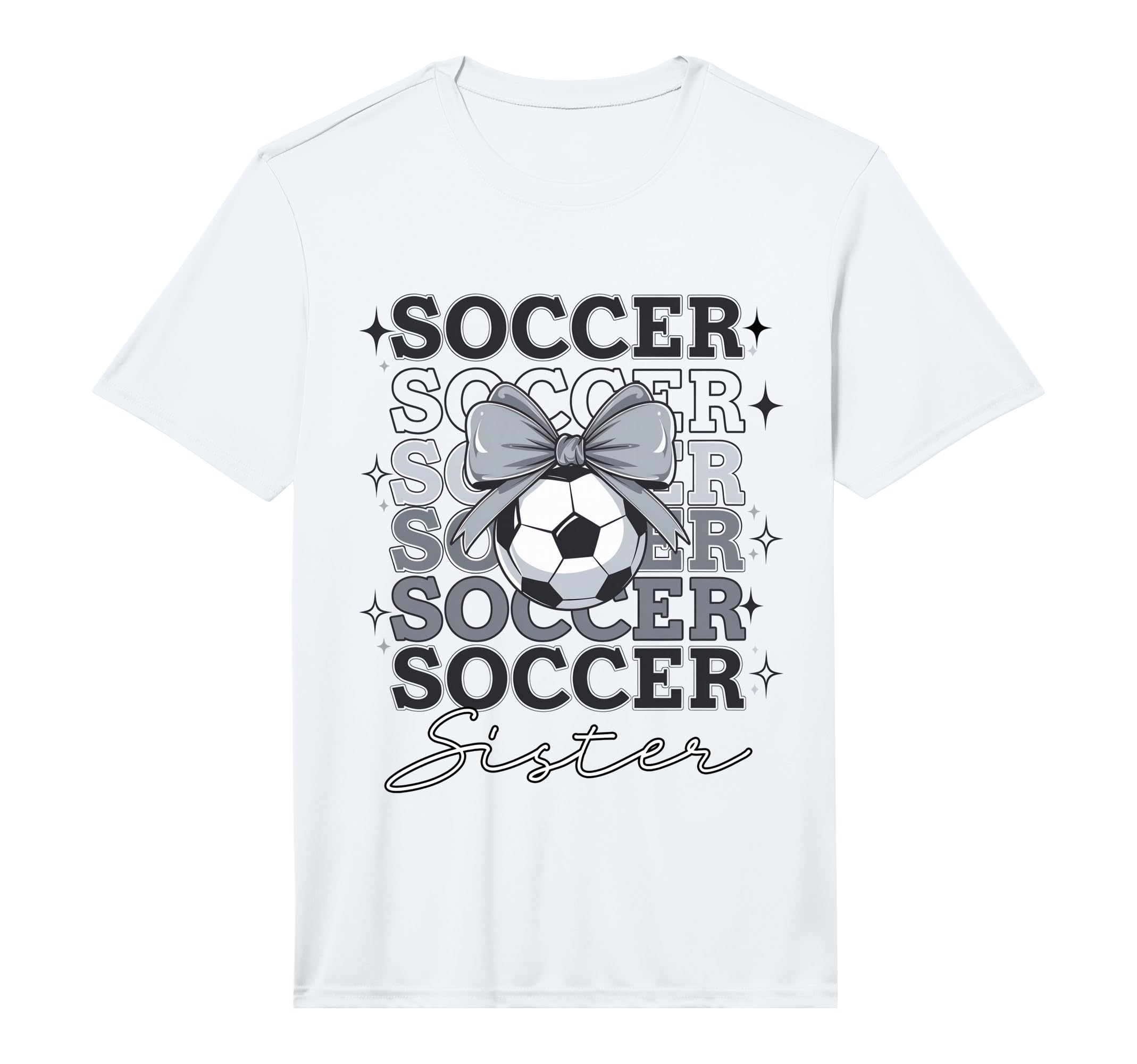 Groovy Soccer Sister Coquette Bow Soccer T-Shirt - Unique Graphic Unisex - T-Shirt, Sweatshirt, Hoodie