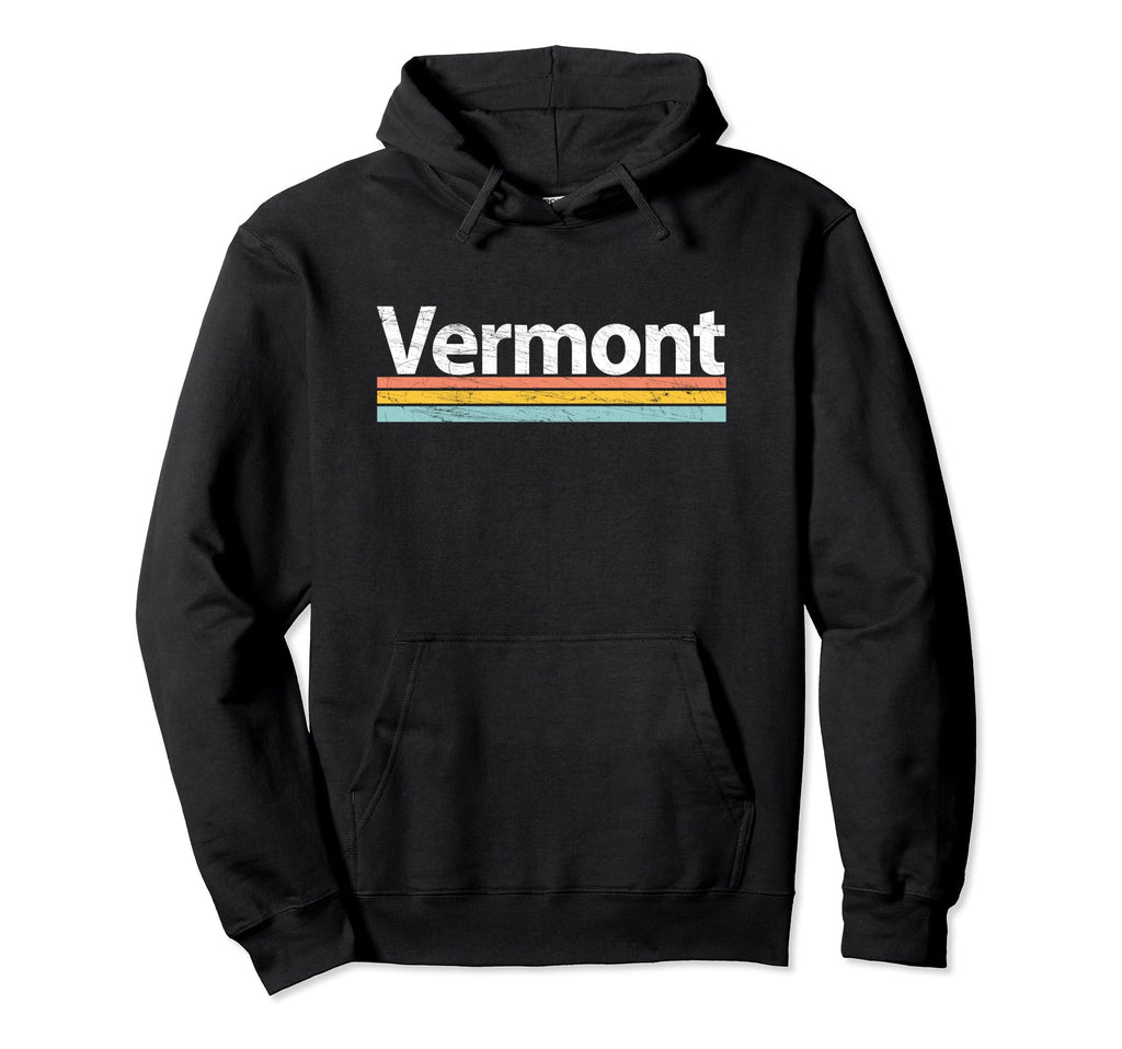 Vermont Worn Stripes Hoodie - Fun Novelty Design for Adults - T-Shirt, Sweatshirt, Hoodie