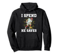 Lacrosse Goalie I Spend He Saves Lax Hoodie - Aesthetic Graphic Unisex - T-Shirt, Sweatshirt, Hoodie
