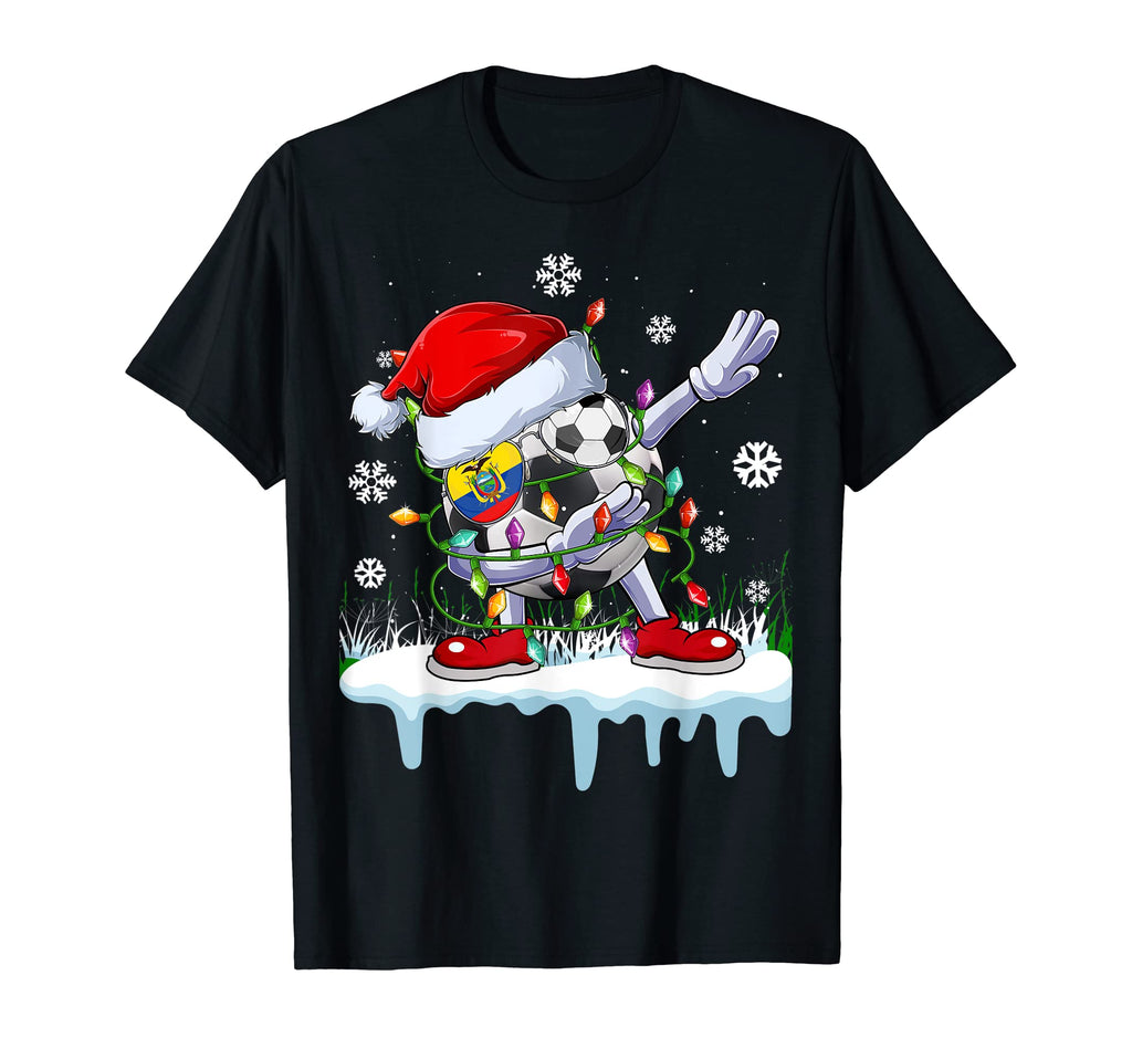 Funny Santa Dabbing Ecuador Soccer T-Shirt - Minimalist Print Men Women - T-Shirt, Sweatshirt, Hoodie