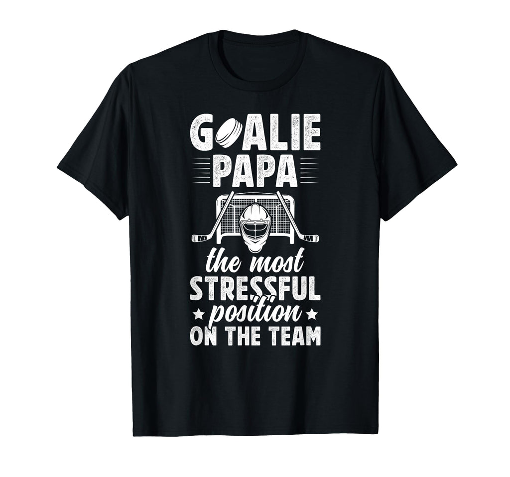Funny Hockey Goalie Papa Ice Hockey T-Shirt - Custom Art Print for Adults - T-Shirt, Sweatshirt, Hoodie