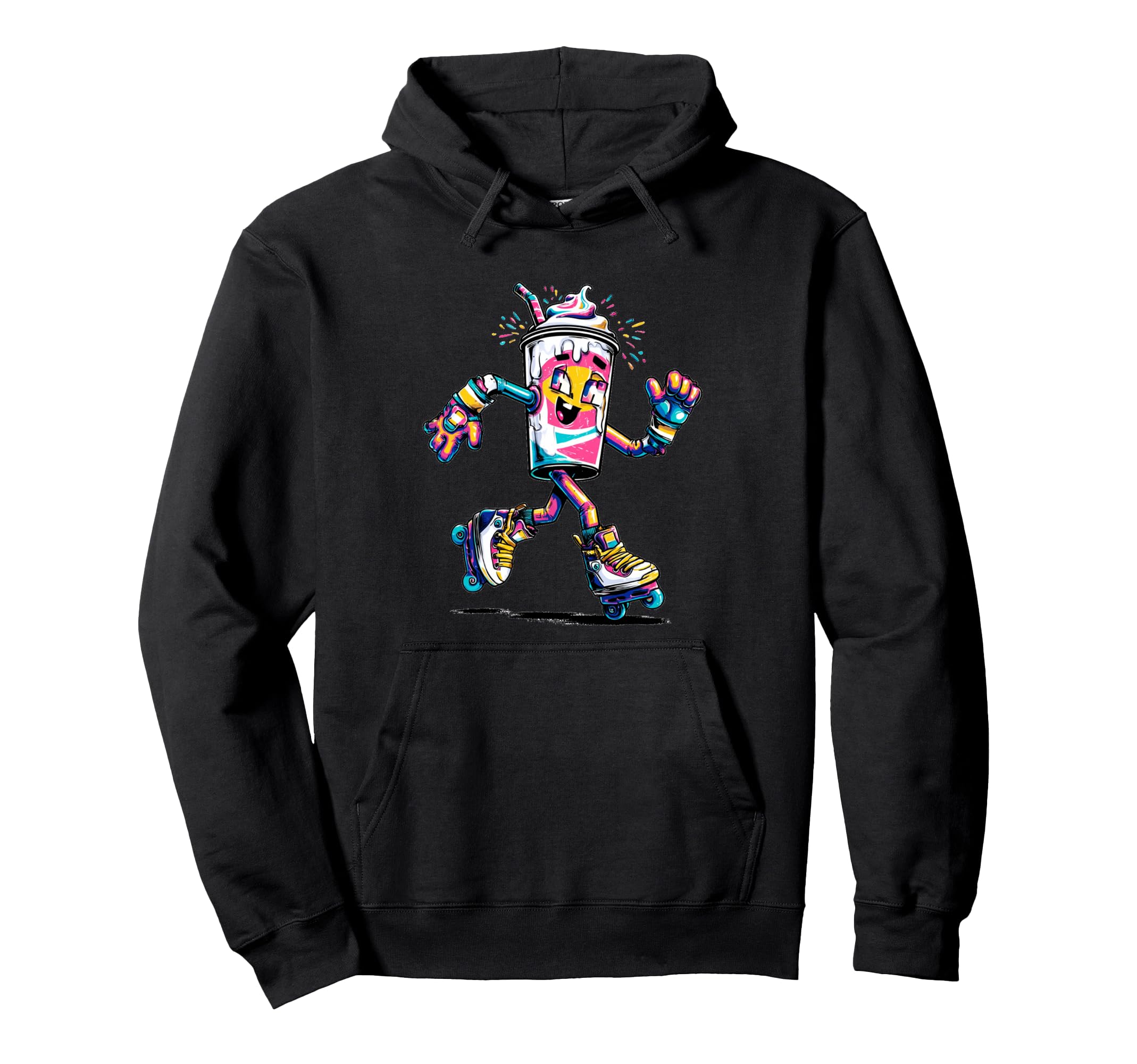 Awesome Milkshake Roller Skates Hoodie - Fun Novelty Design Men Women - T-Shirt, Sweatshirt, Hoodie
